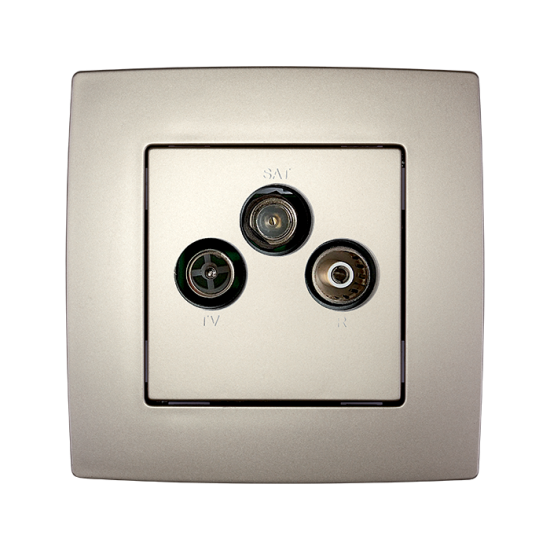 PRIZA TV+FM+SAT CITY CHAMPAGNE METALIZAT PRIZA TV+FM+SAT CITY CHAMPAGNE METALIZAT