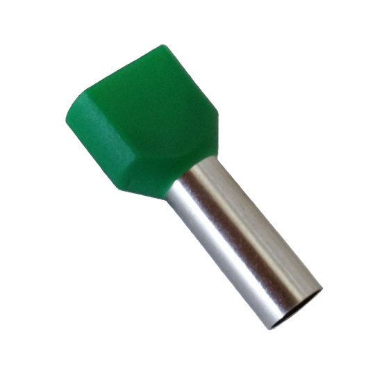 PINI DUBLI TERMINALI IZOLAŢI TЕ6014/VERDE (100 buc. pe pachet)