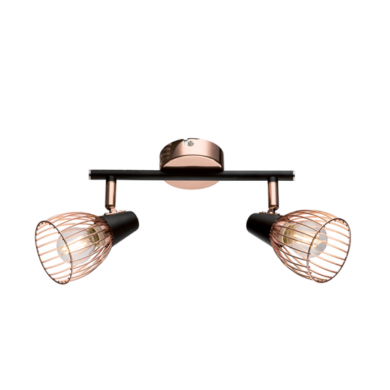 LUSTRA 2XE14 AMBIX NEGRU/CUPRU LUSTRA 2XE14 AMBIX NEGRU/CUPRU