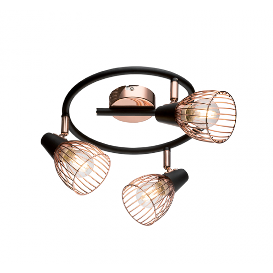 LUSTRA 3XE14 AMBIX NEGRU/CUPRU LUSTRA 3XE14 AMBIX NEGRU/CUPRU