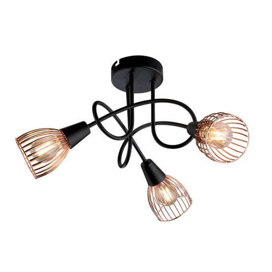 LUSTRA 3XE14 AMBIX NEGRU/CUPRU LUSTRA 3XE14 AMBIX NEGRU/CUPRU