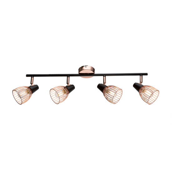 LUSTRA 4XE14 AMBIX NEGRU/CUPRU LUSTRA 4XE14 AMBIX NEGRU/CUPRU