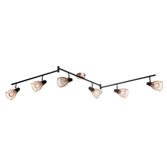 LUSTRA 6XE14 AMBIX NEGRU/CUPRU LUSTRA 6XE14 AMBIX NEGRU/CUPRU