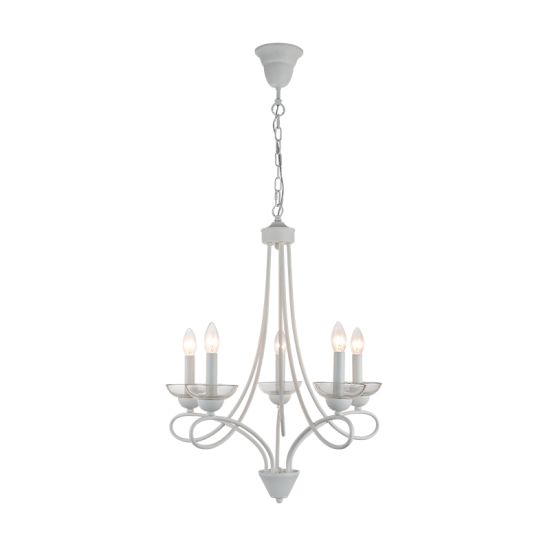 CANDELABRU ASHLEY 5XE14 ALB CANDELABRU ASHLEY 5XE14 ALB