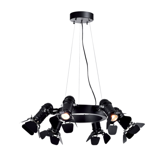 CANDELABRU CINEMA 6XE27 NEGRU D630mm CANDELABRU CINEMA 6XE27 NEGRU D630mm