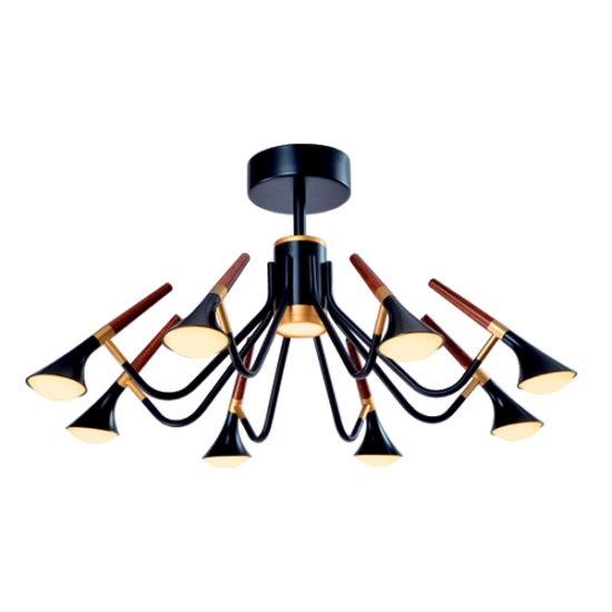 DUNCAN LED CHANDELIER 45W 3000K MATTE BLACK/WOOD DUNCAN LED CHANDELIER 45W 3000K MATTE BLACK/WOOD