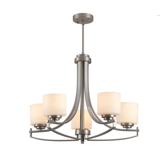 CANDELABRU ERIN LUX  5XE27 NICHEL SATINAT