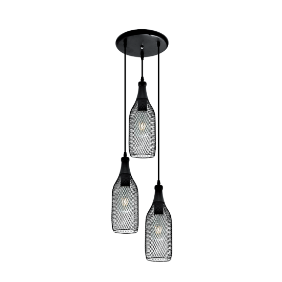 CANDELABRU KEN 3XE27 NEGRU D280mm CANDELABRU KEN 3XE27 NEGRU D280mm