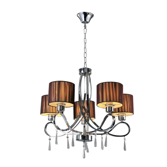 CANDELABRU LILLY  5XE27 CROM D650X590mm