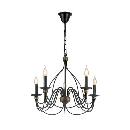 CANDELABRU MARIEL 5XE14 D60XH46 GRI/AURIU CANDELABRU MARIEL 5XE14 D60XH46 GRI/AURIU