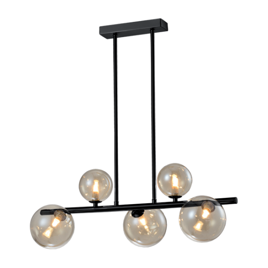 OLENA CHANDELIER 5xG9 HORIZONTAL BLACK OLENA CHANDELIER 5xG9 HORIZONTAL BLACK