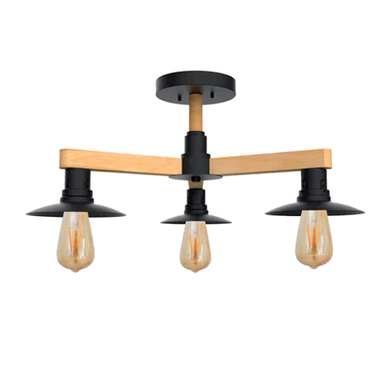 PHIL CEILING LAMP 3xE27 BLACK/WOOD PHIL CEILING LAMP 3xE27 BLACK/WOOD