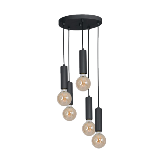 QUINN CANDELABRU 5xE27 NEGRU