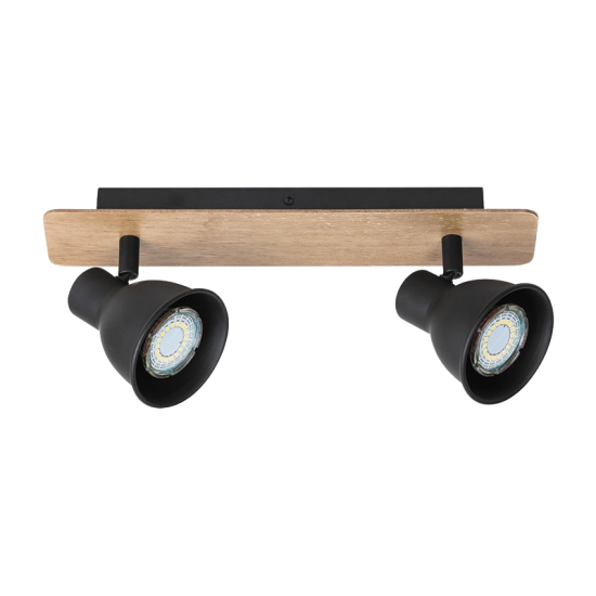 RIKO SPOT 2xGU10 NEGRU/LEMN RIKO SPOT 2xGU10 NEGRU/LEMN