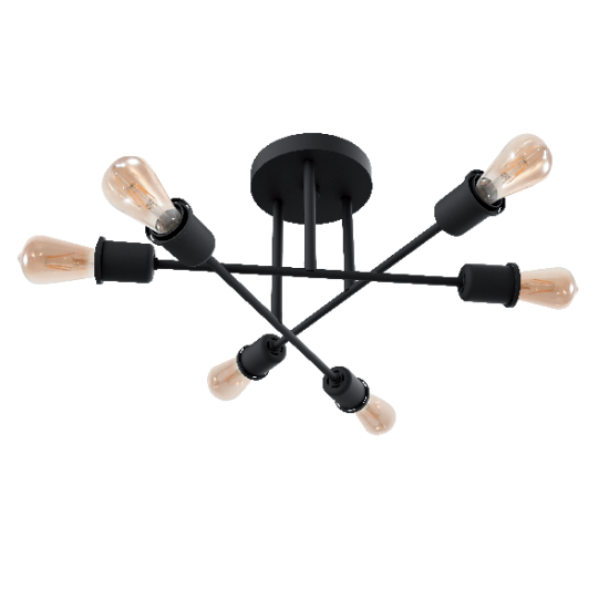 SALLY CEILING LAMP 6xE27 BLACK SALLY CEILING LAMP 6xE27 BLACK