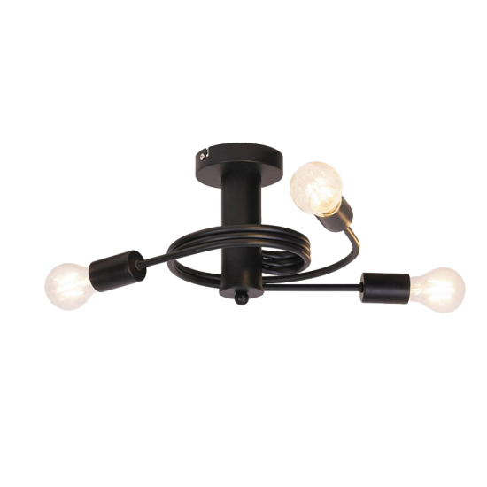 TWIST SPOT 3xE27 NEGRU