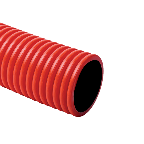 FLEXIBLE DOUBLECOAT CORRUGATED PIPE Ф52/Ф63 RED FLEXIBLE DOUBLECOAT CORRUGATED PIPE Ф52/Ф63 RED