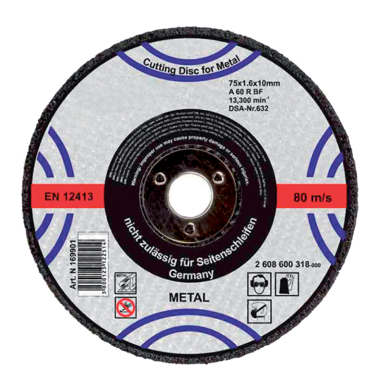 CUTTING DISK FOR METAL 230х3.2х22.2mm CUTTING DISK FOR METAL 230х3.2х22.2mm